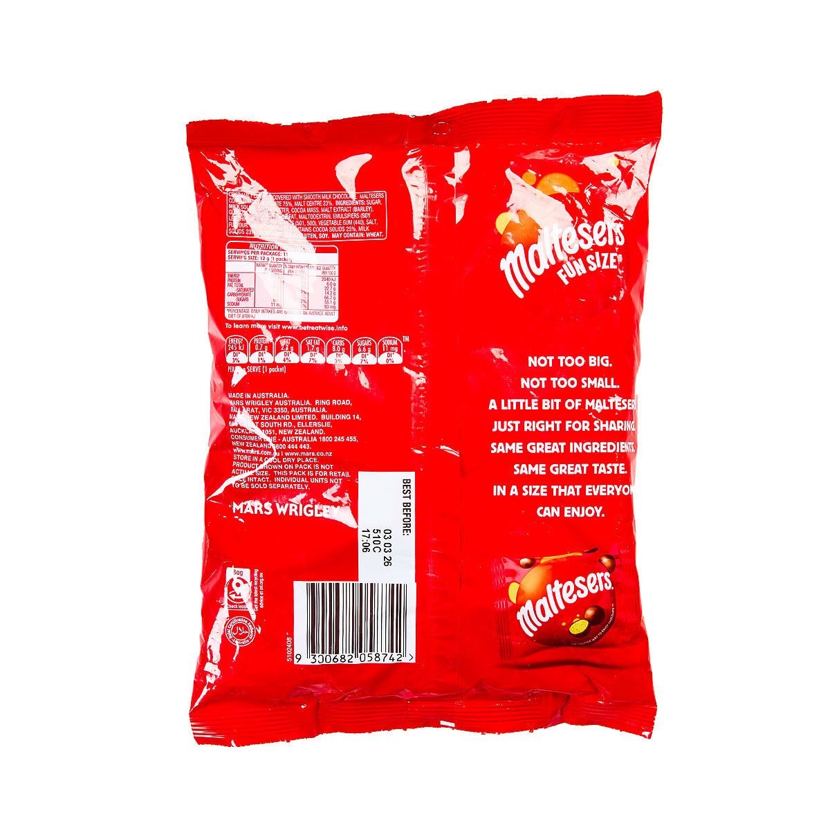 Maltesers Chocolate Funsize Sharepack 132g 11pk
