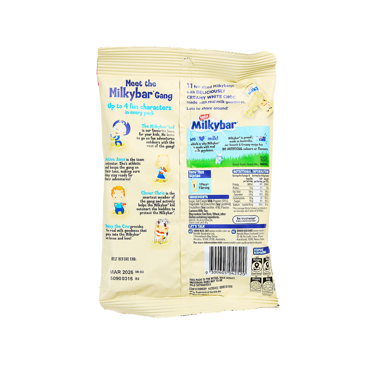 Milky Bar Chocolate Share Bag 158g 11PK