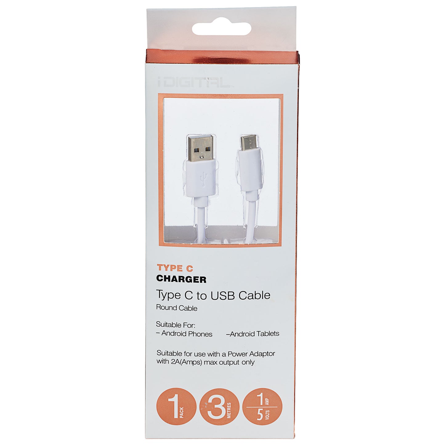 Type C Cable 3m 1a Black/ White