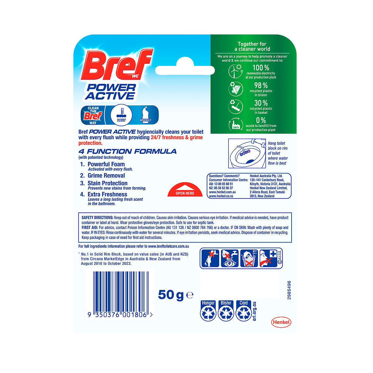 Bref Power Active Toilet Cage Lavender 50g