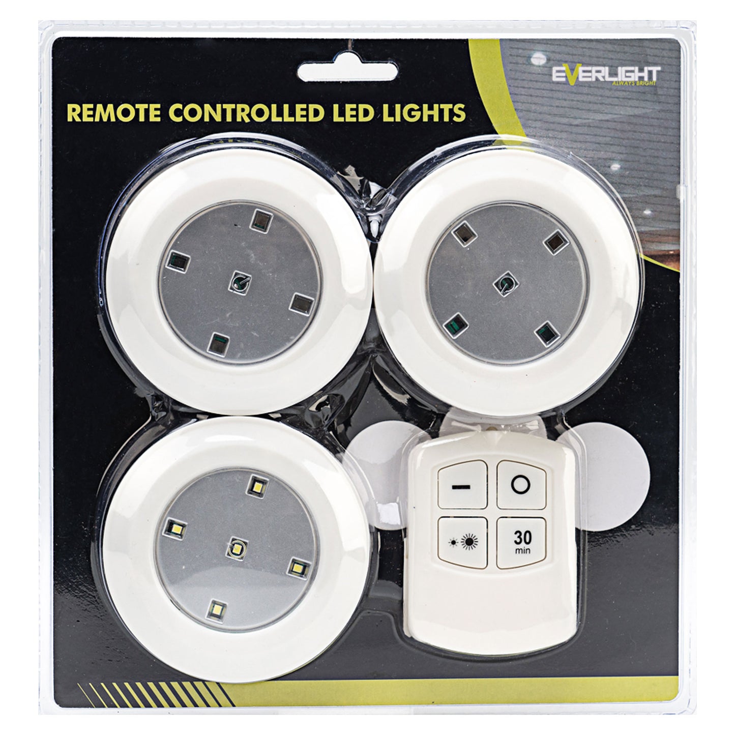 Push Light With Remote 3pk