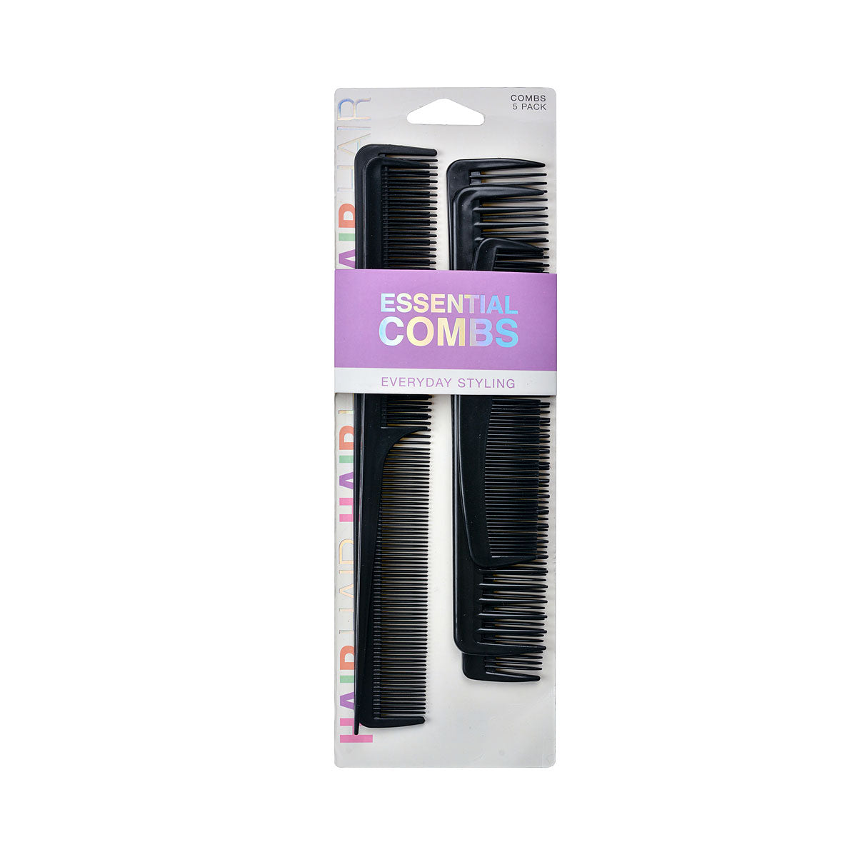 Combs Black 5pk Assorted