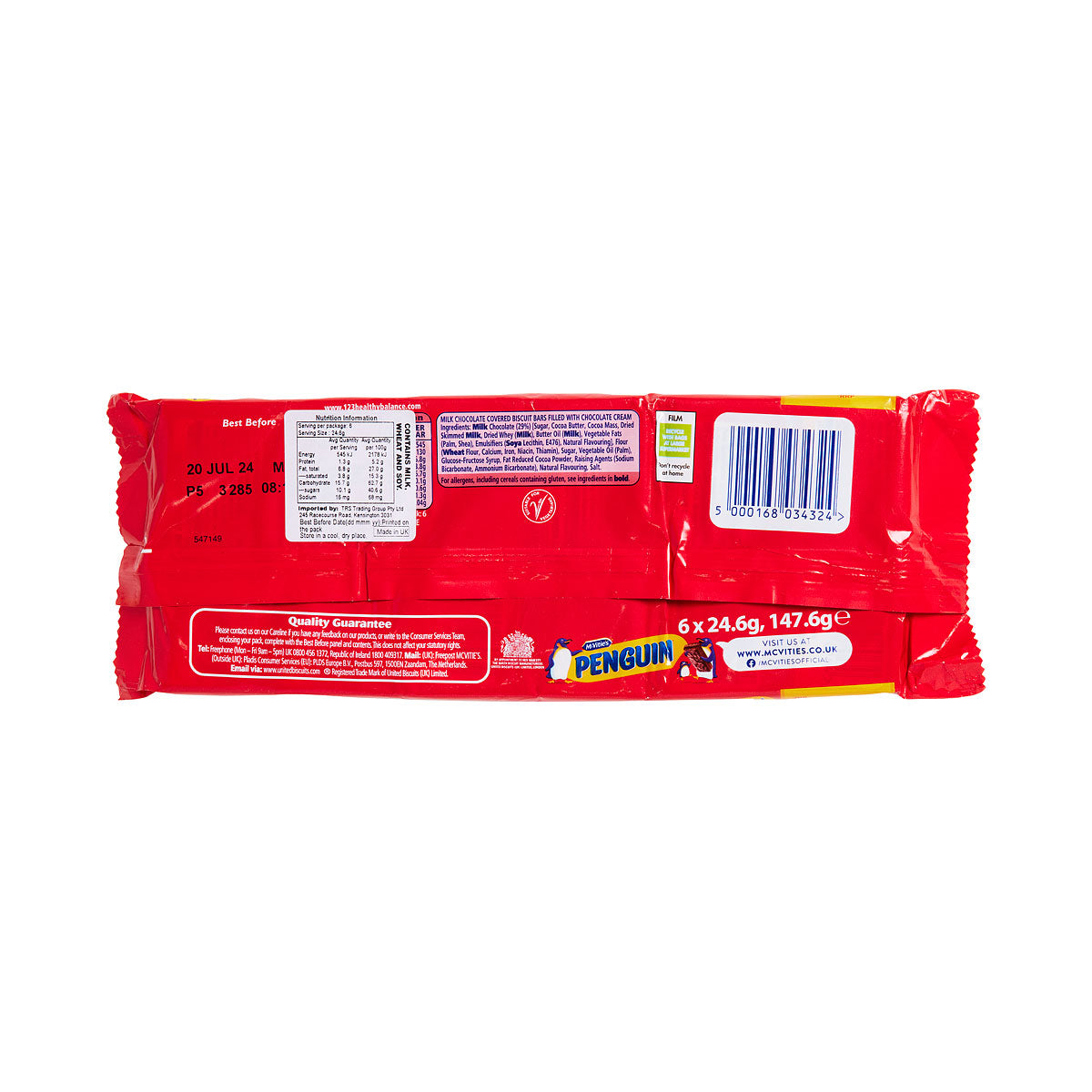 Mcvitie's Penguin 147g 6pk