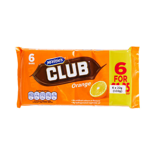 McVitie's Club Orange 6pk 132g