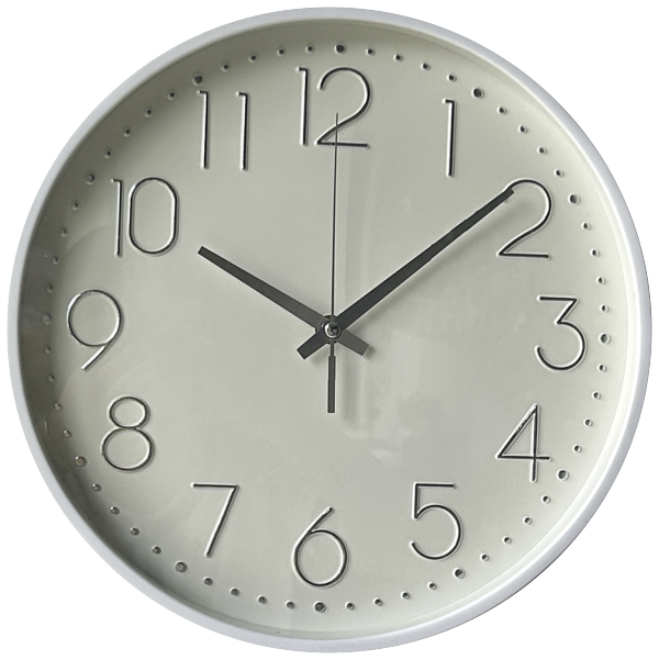 White Silver Clock 30cm