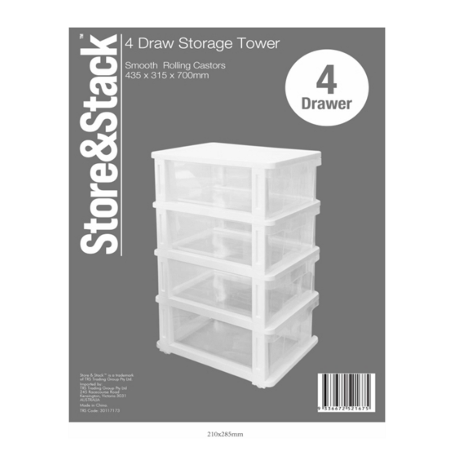 4 Drawer Storage Cabinet