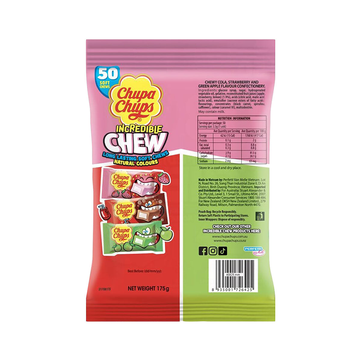 Chupa Chups Incredible Chew Bag 175g