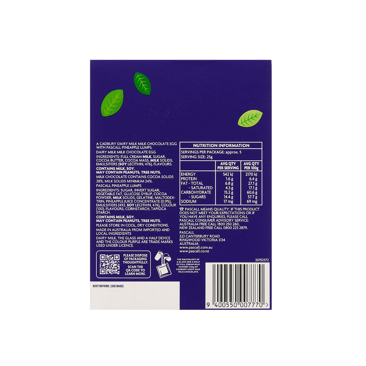 Cadbury Pascall Pineapple Lumps Box 130g