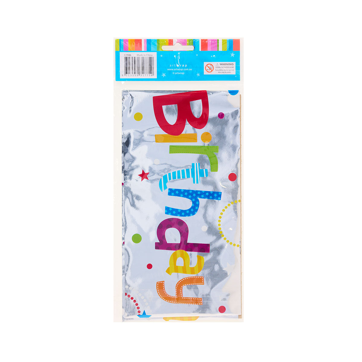 Happy Birthday Silver Foil Banner
