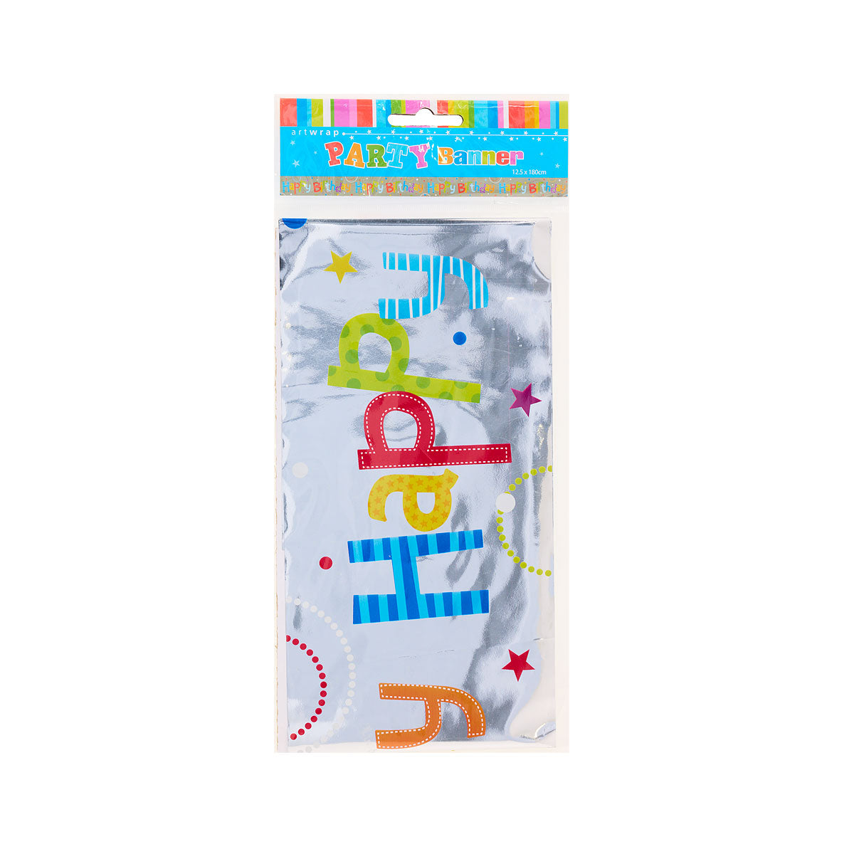 Happy Birthday Silver Foil Banner