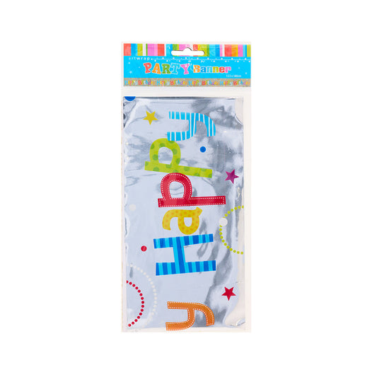 Happy Birthday Silver Foil Banner