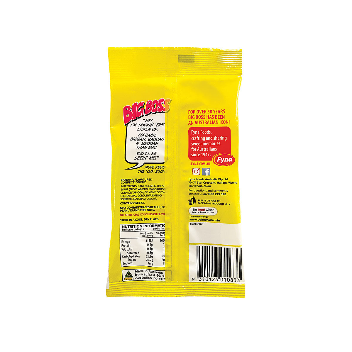 Fyna Big Boss Banana Sticks 125g