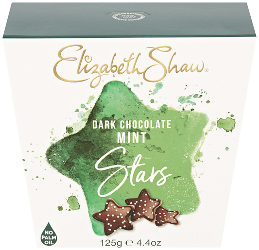 Elizabeth Shaw Dark Mint Stars 125g