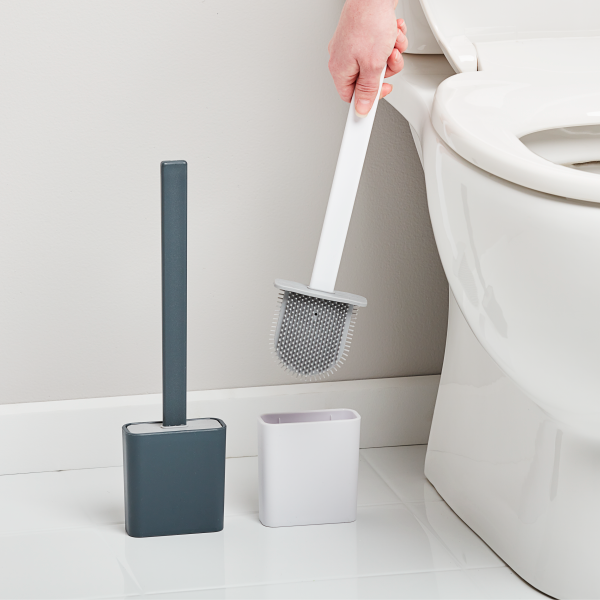 Slimline Silicone Toilet Brush White