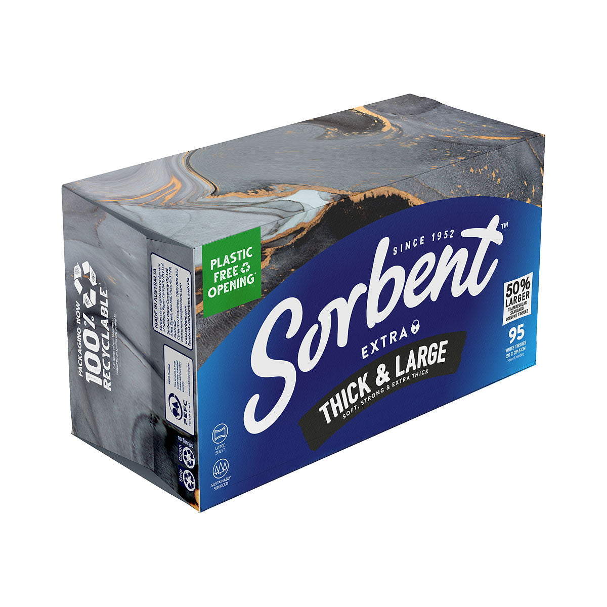 Sorbent Tissues Thick & Large 95pk Assorted