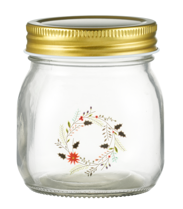 Christmas Preserving Glass Jar 300mL Assorted