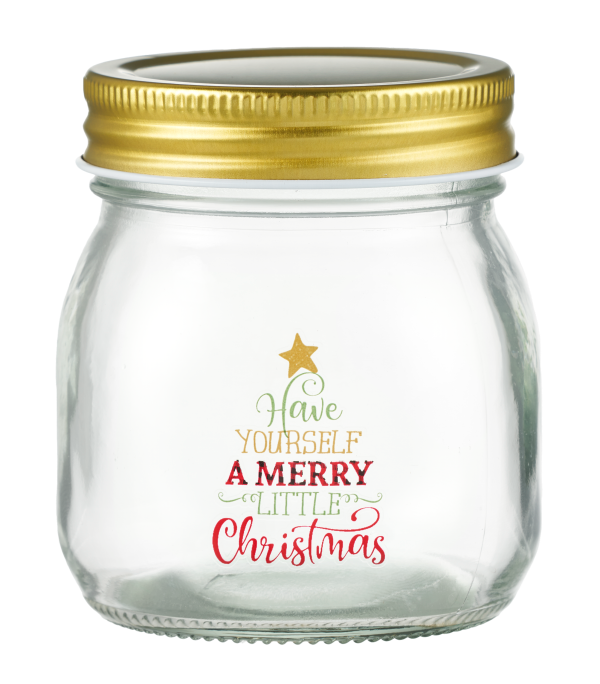 Christmas Preserving Glass Jar 300mL Assorted