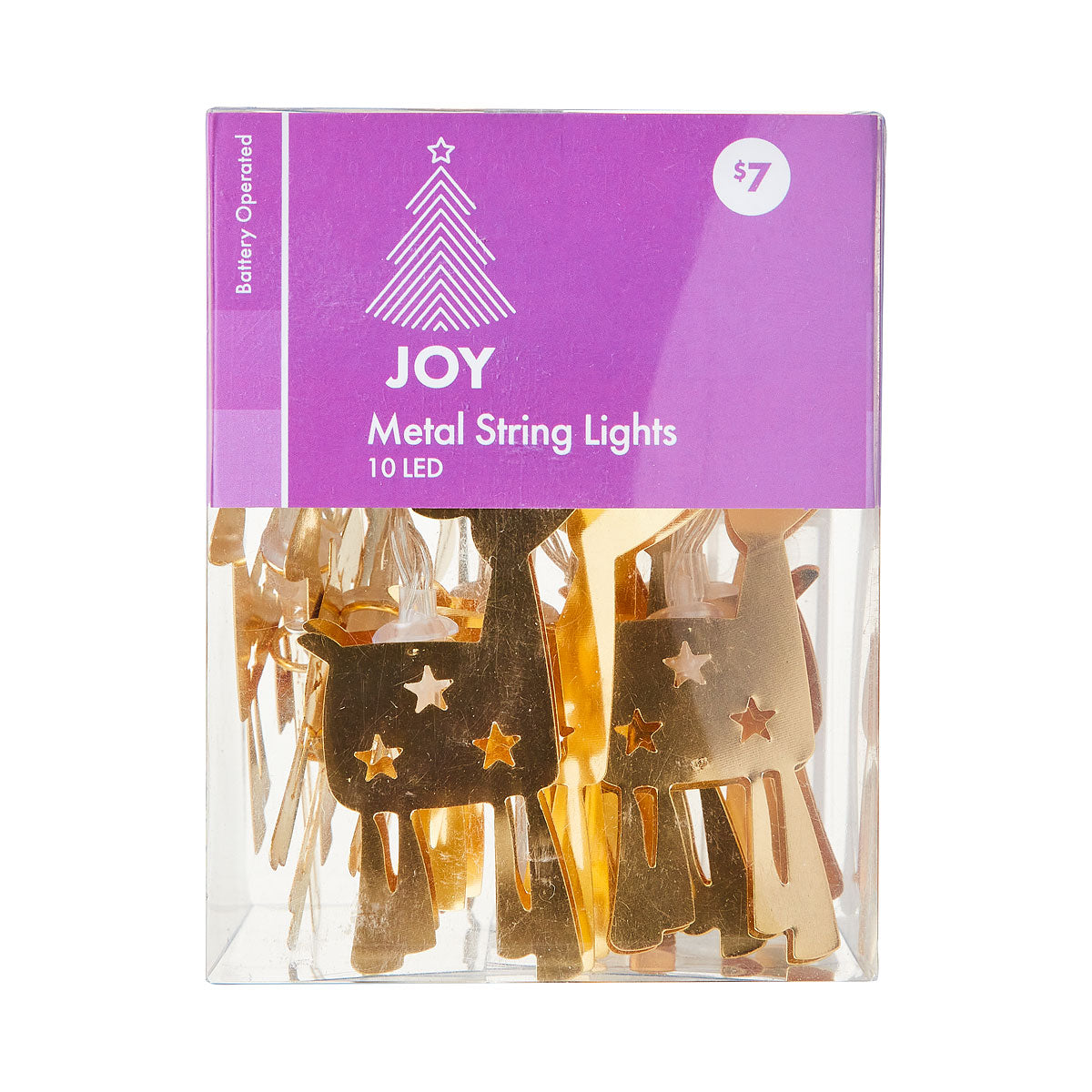 Christmas Battery-Operated Metal String Light 10 LED Assorted