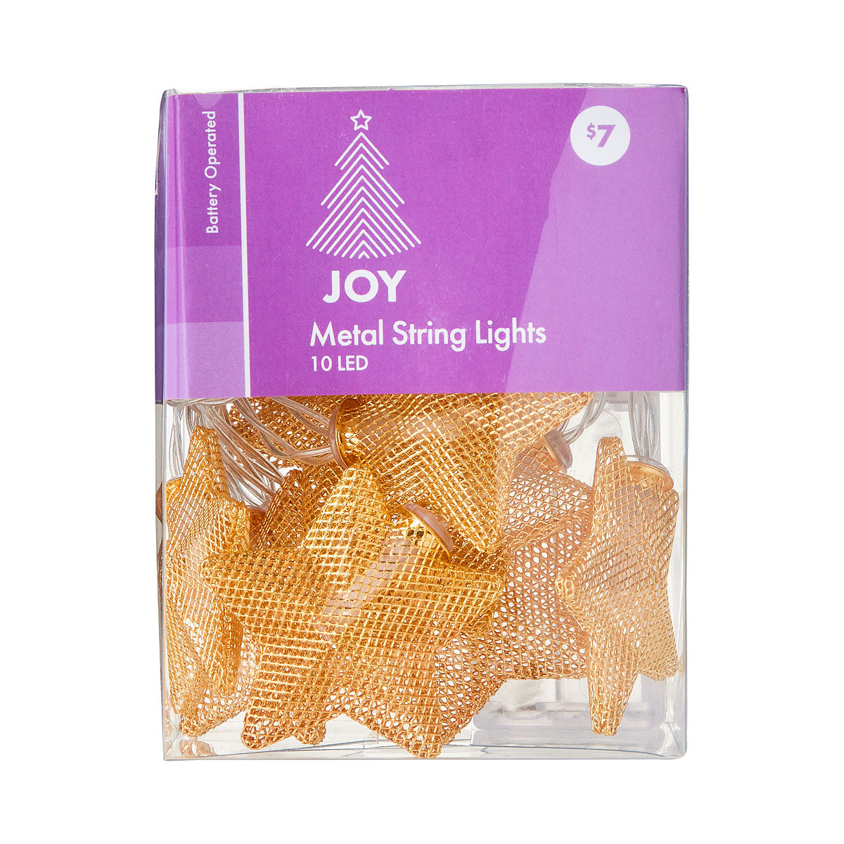 Christmas Battery-Operated Metal String Light 10 LED Assorted