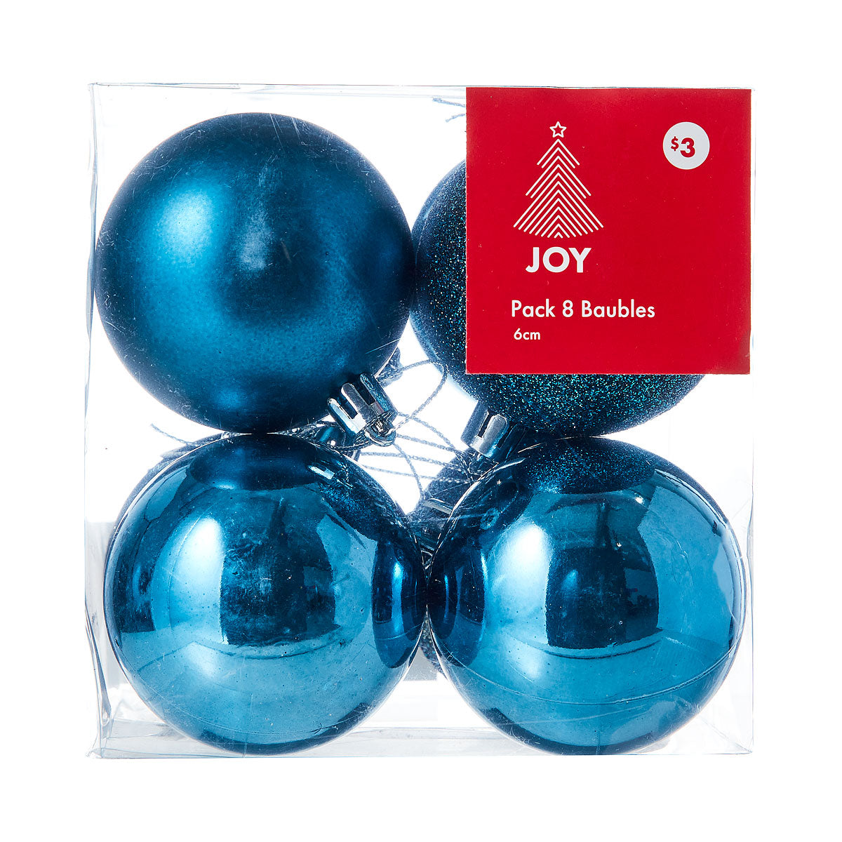 Christmas Baubles Mix 2 6cm 8pk Assorted