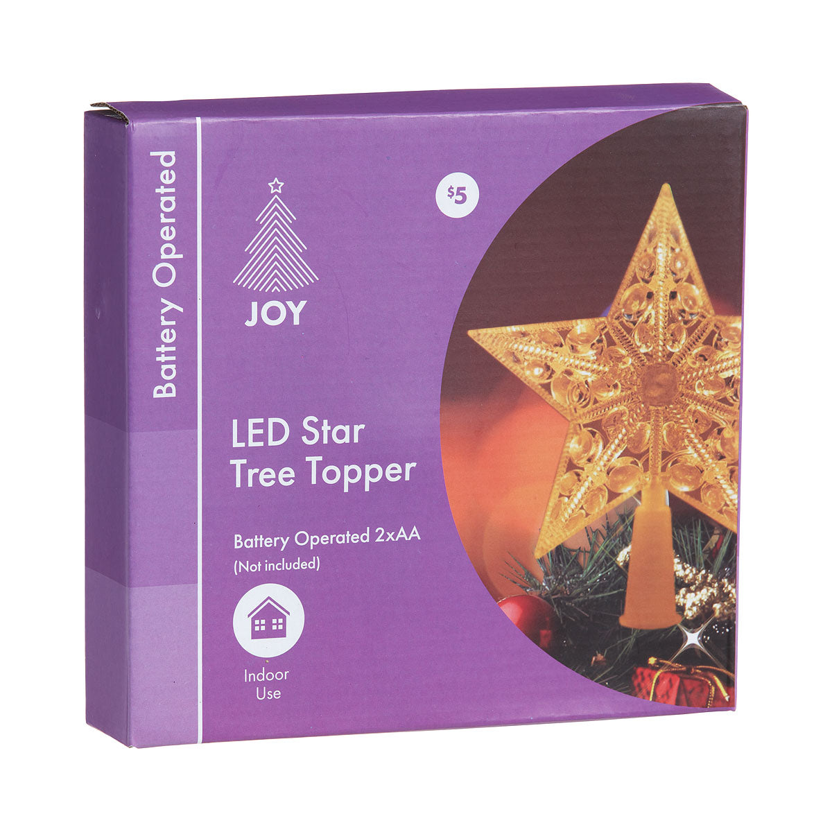 Christmas Battery-Operated Light-Up Tree Topper