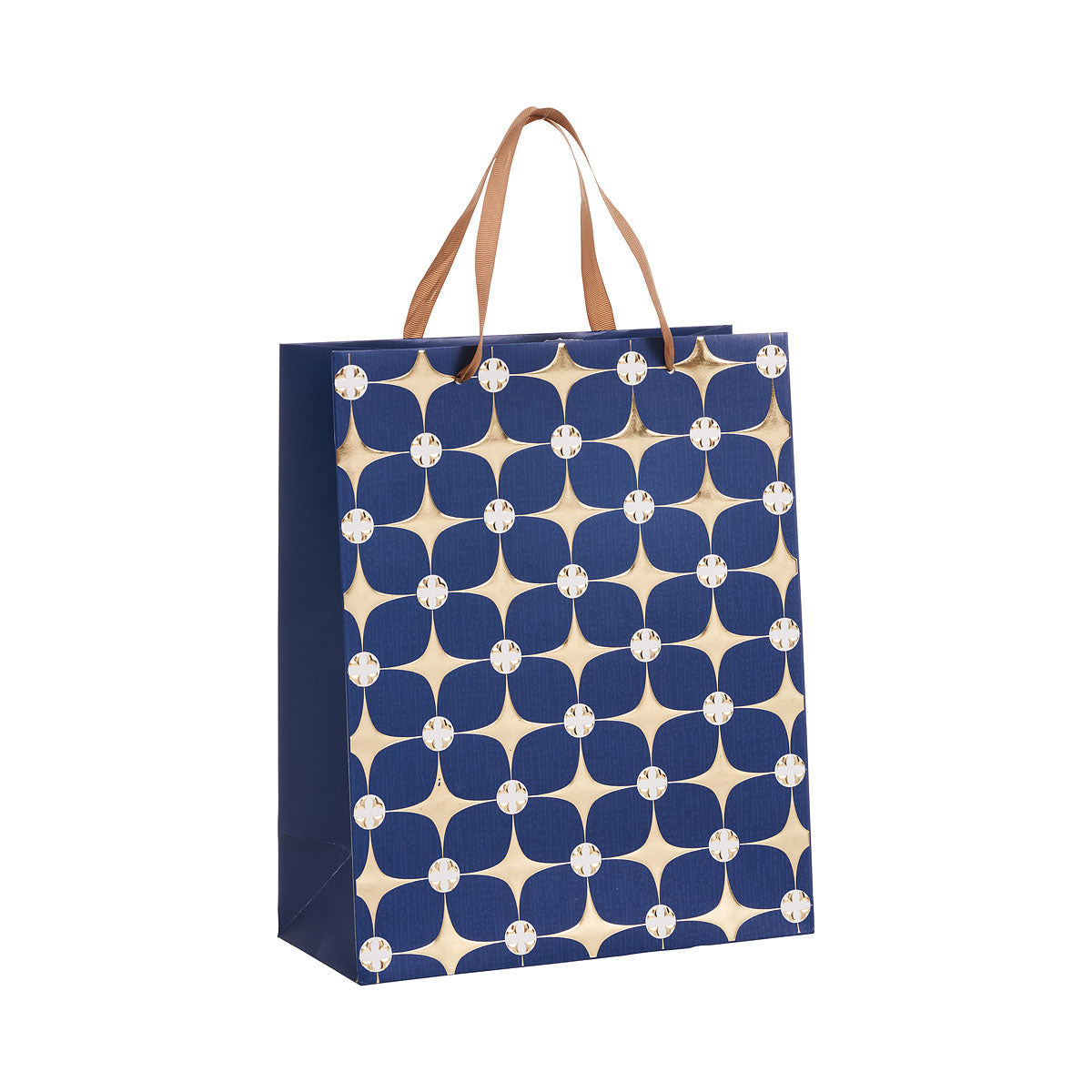 Gift Bag Foiled Diamond Navy/Blue Large