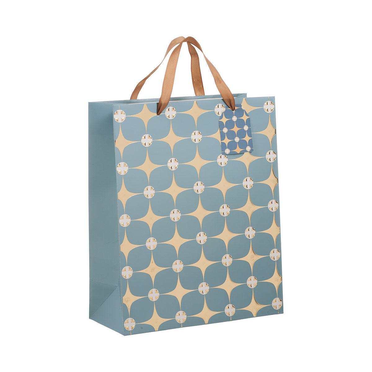 Gift Bag Foiled Diamond Navy/Blue Large