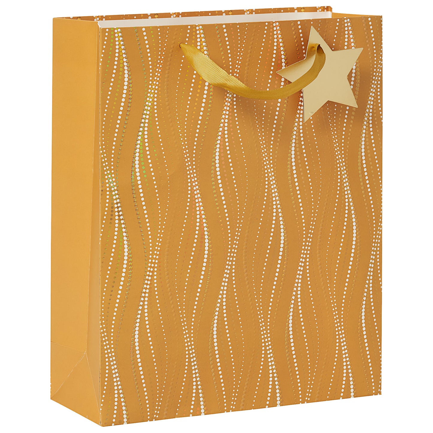 Vertical Wave Gift Bag Black/Gold Large