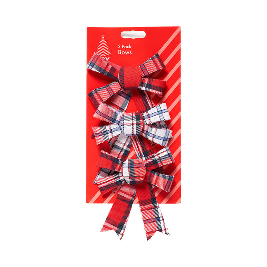 Fabric Bow Plaid 3pk