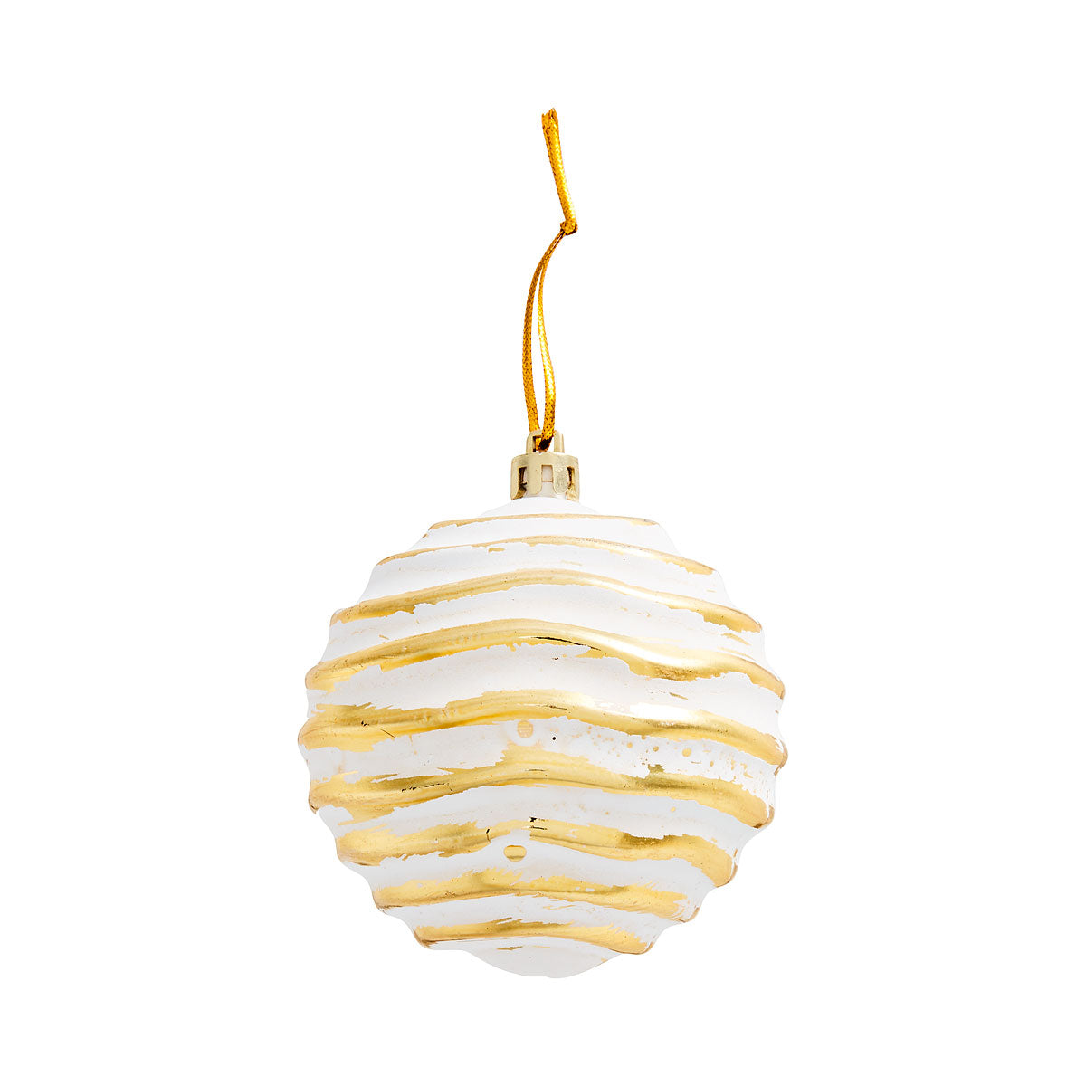 Christmas Whitewashed Gold Bauble