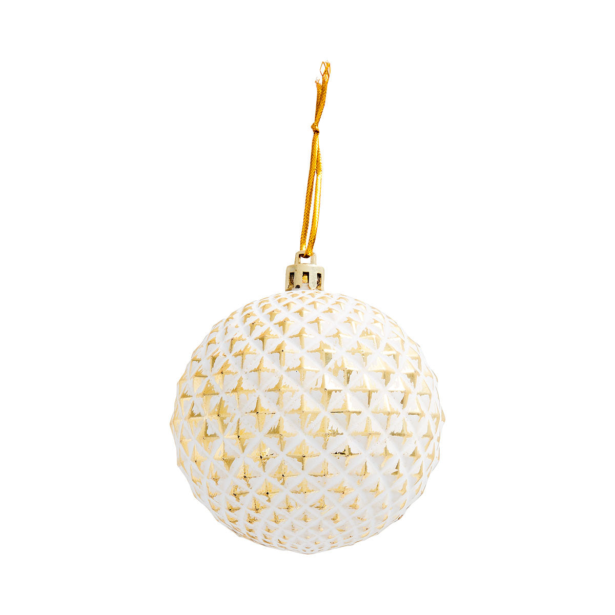 Christmas Whitewashed Gold Bauble