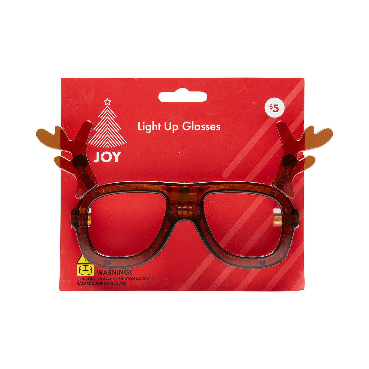 Christmas Novelty Light-Up Glasses Assorted