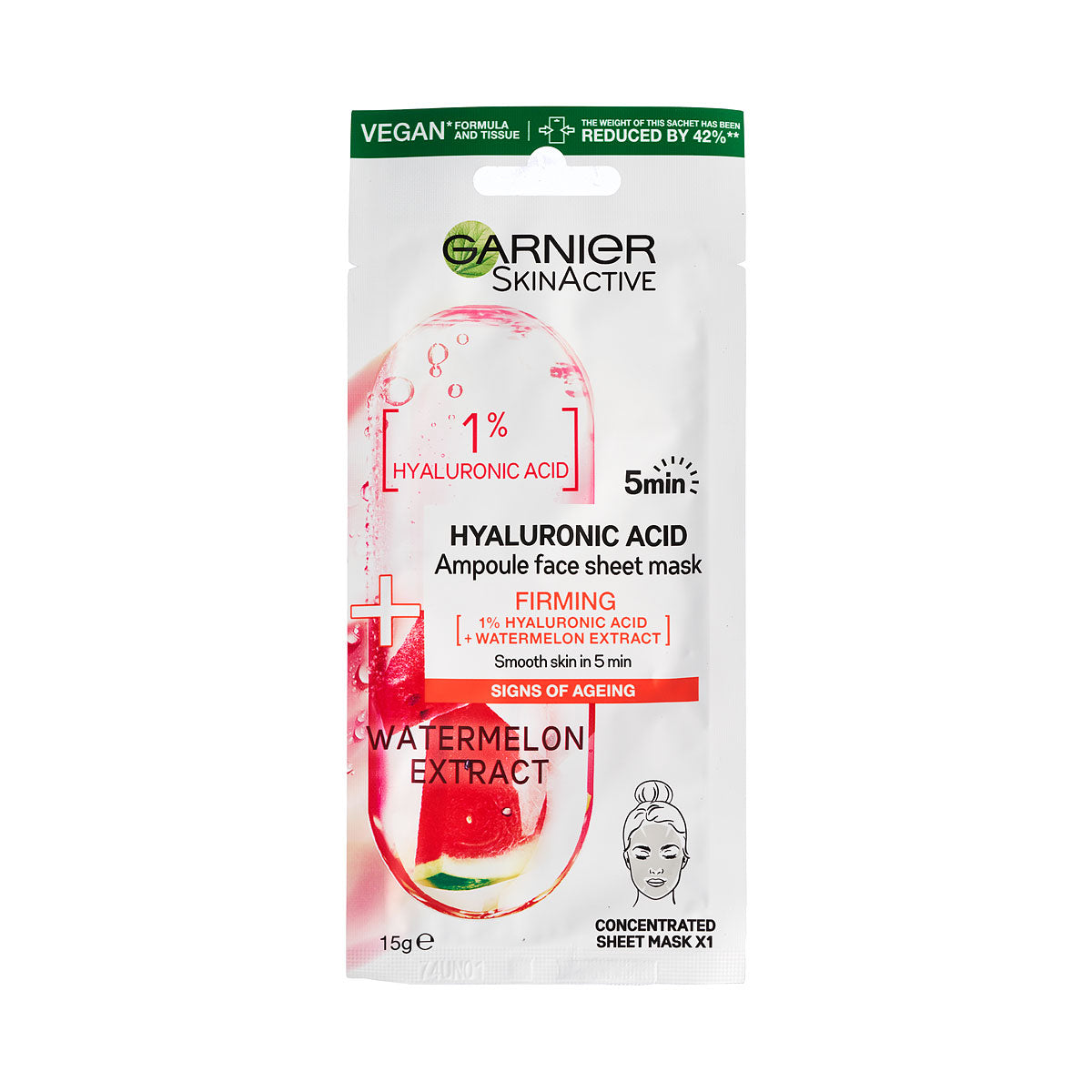 Garnier Skin Active Hyaluronic Acid Face Sheet Mask 15g