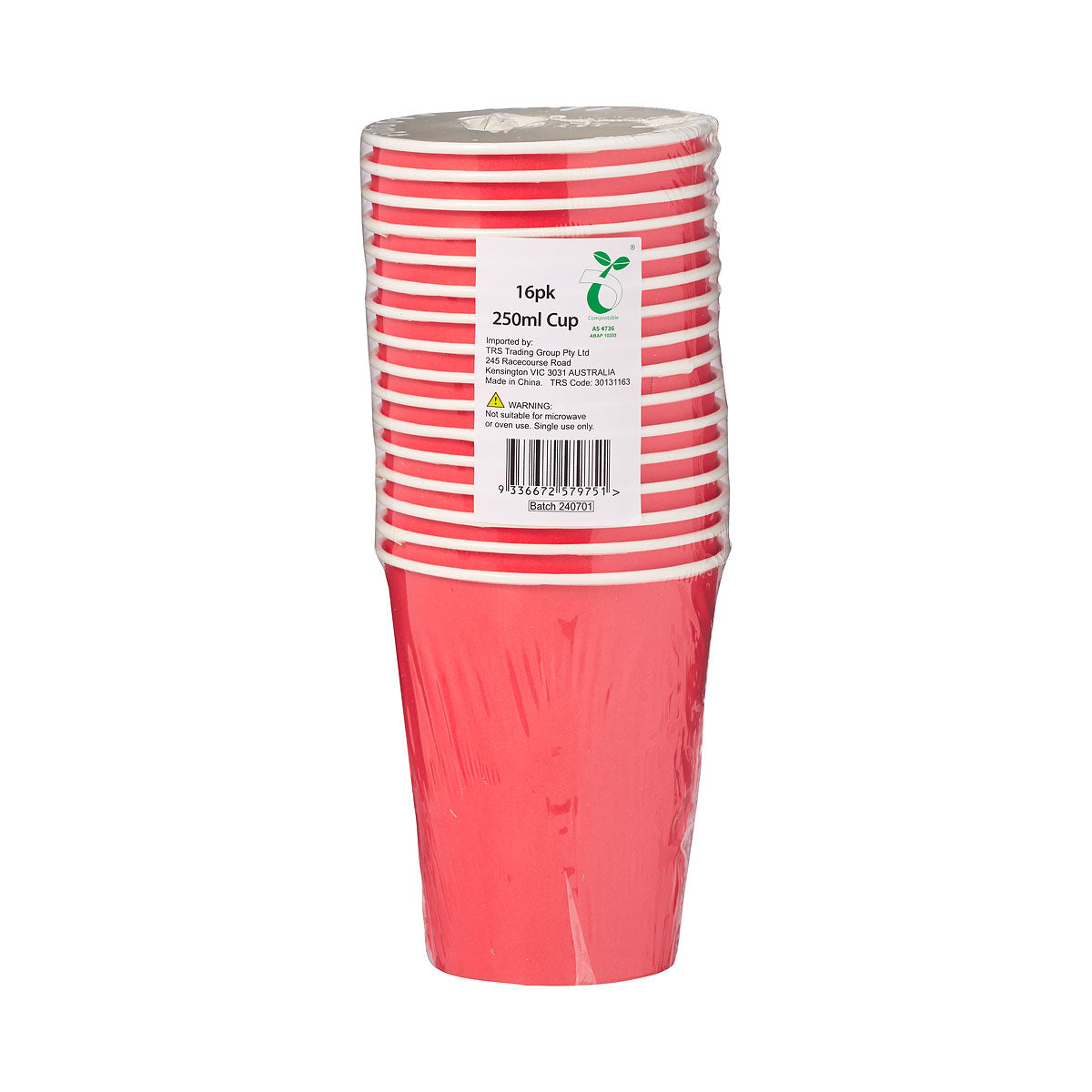 Cup Red 250mL 16pk