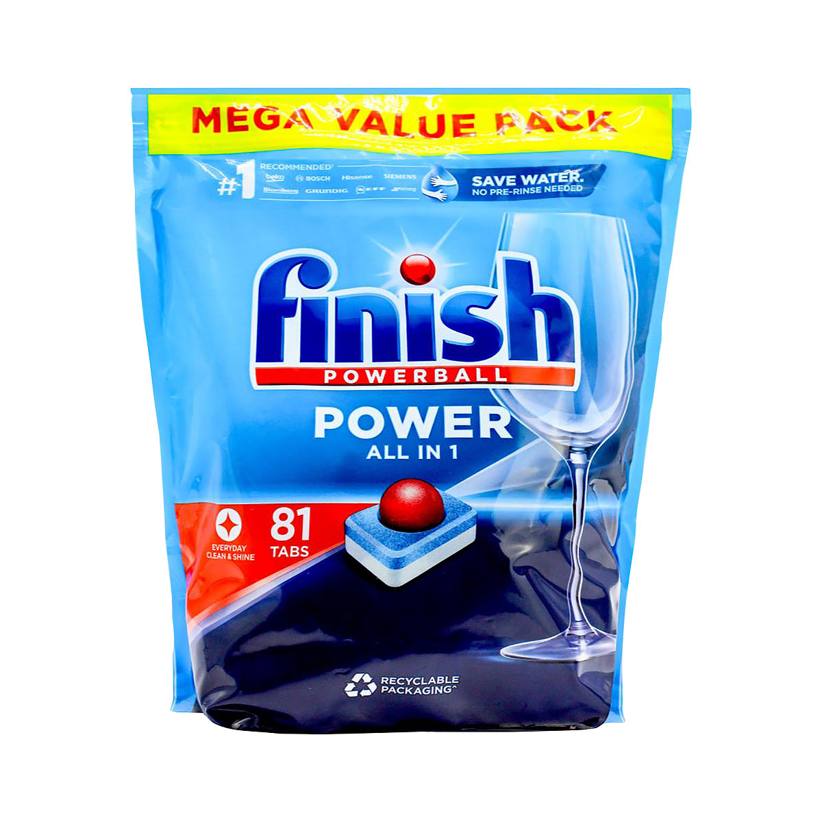 Finish Power All in One Dishwasher Tablets 81pk