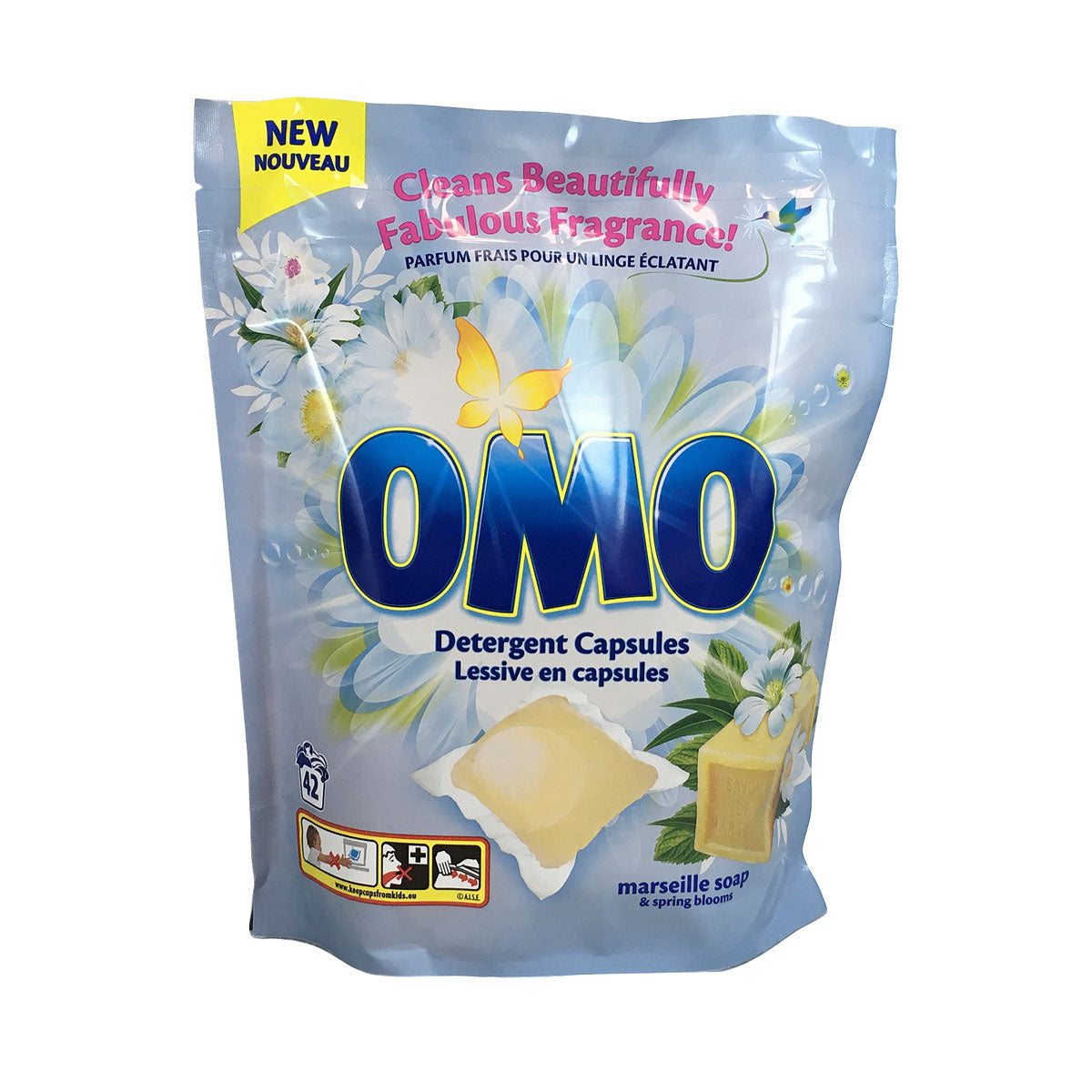 Omo Laundry Capsules Marseille Soap & Spring Blossom 42pk