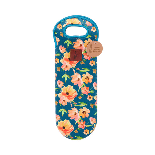 Tropical Flowers Neoprene Bottle Bag