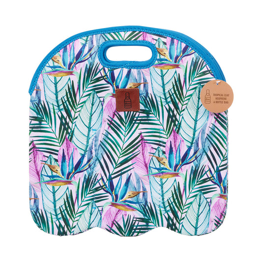 Tropical Leaf Neoprene 6-Bottle Bag