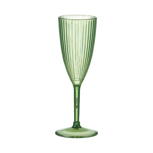 Ribbed Acrylic Champagne Glass 7cm Green/Blue