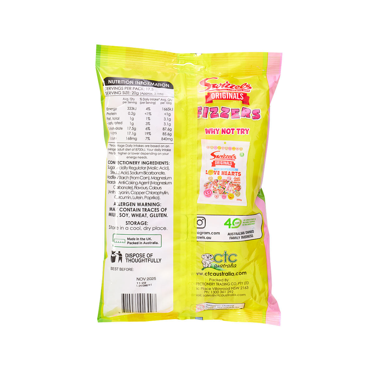 Swizzels Fizzers Rolls 350g