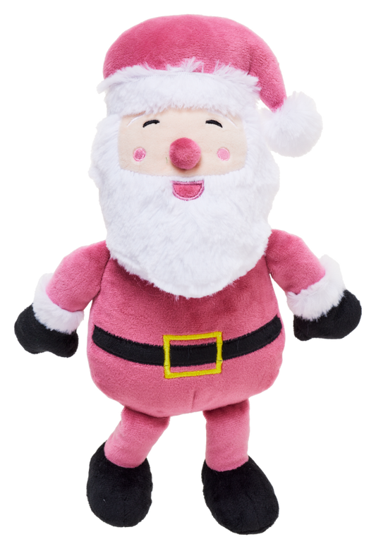 Christmas Dog Toy Pink Santa & Gingerbread Girl