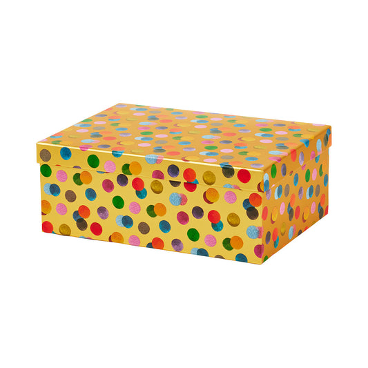 Gift Box Gold Multi Confetti Medium