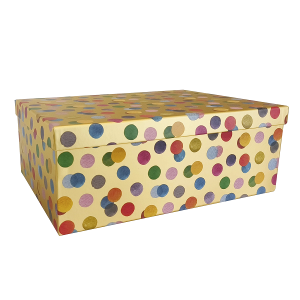 Gift Box Gold Multi Confetti Small