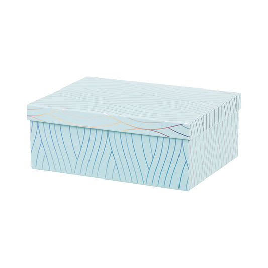 Gift Box Foil Wave Mint 41x32x15.3 cm