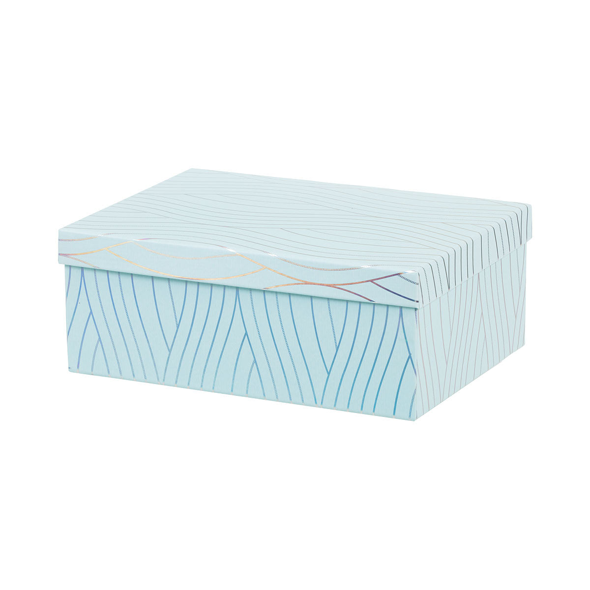 Gift Box Foil Wave Mint 27x19.2x10.4 cm