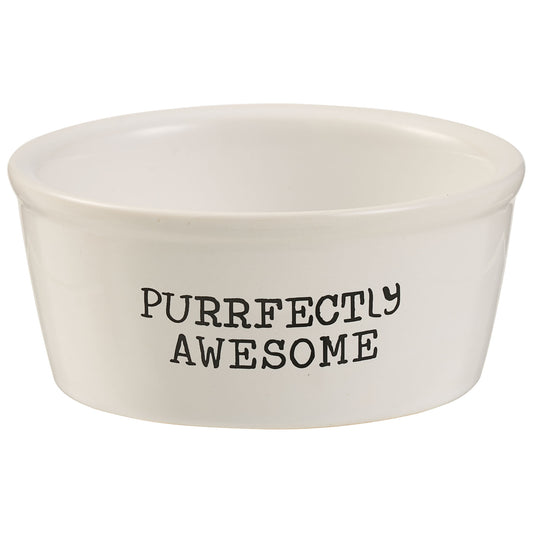 Purrfectly Awesome Ceramic Pet Bowl