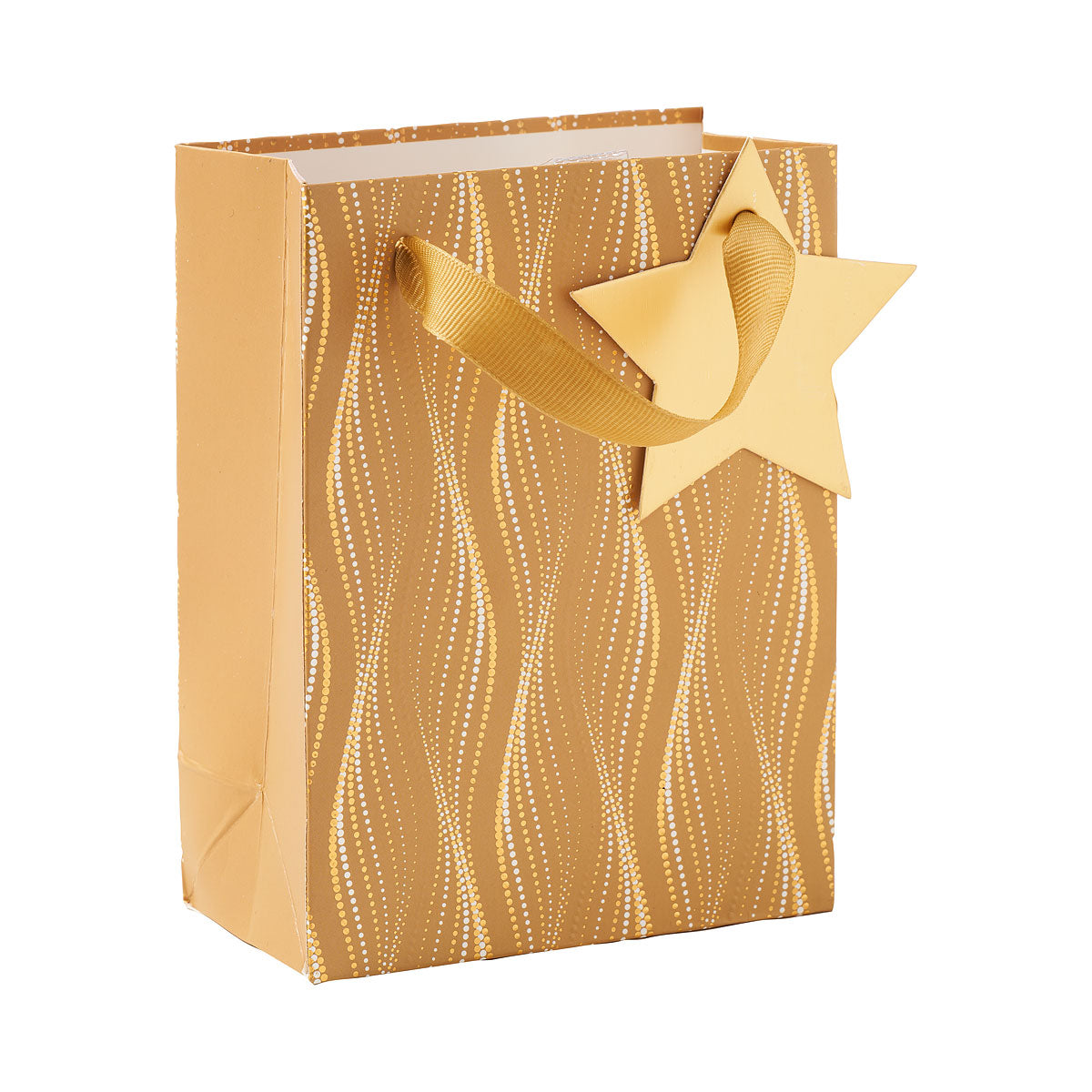 Vertical Wave Gift Bag Blue/Gold Small