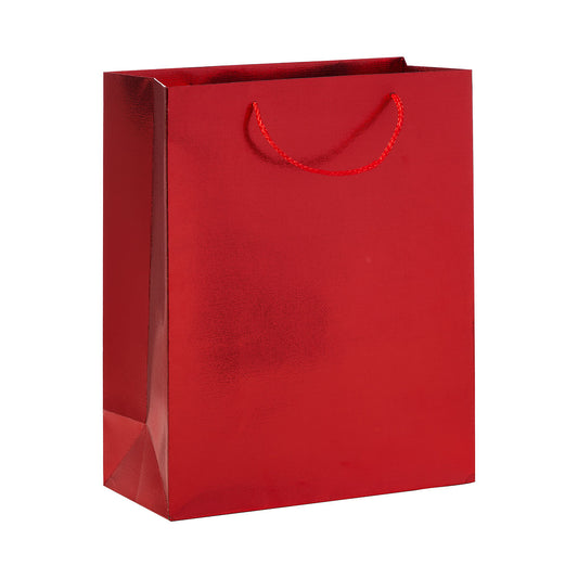 Textured Metallic Gift Bag Red/Gold Large