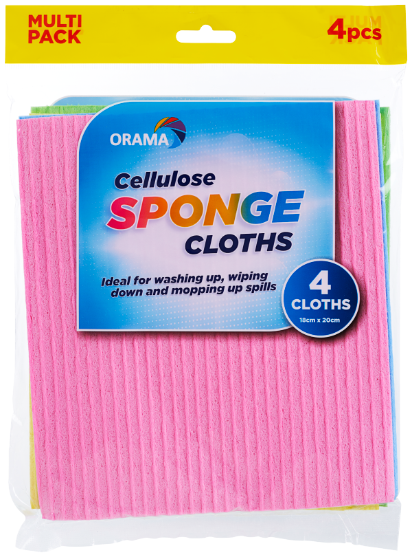 Orama Cellulose Sponge Cloths 4pk