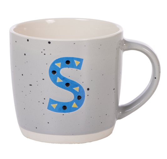 Embossed Monogrammed S,M,A Mug 370mL Assorted